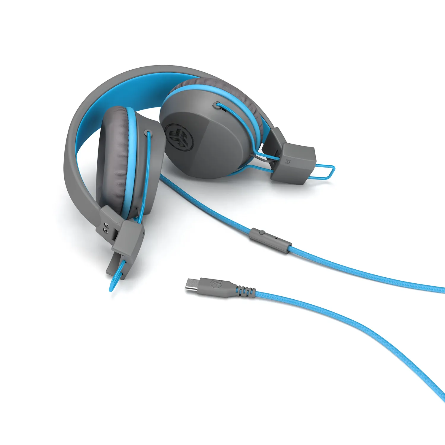 JLab JBuddies Studio casque enfant filaire bleu gris USB-C