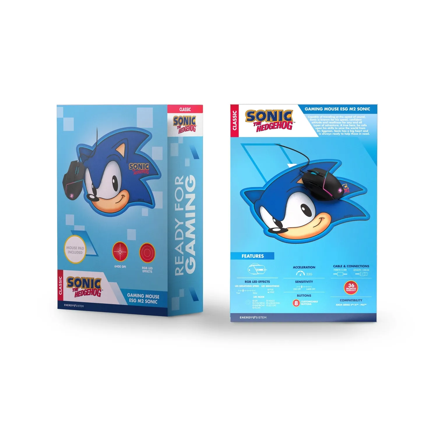 Energy Sistem ESG M2 Sonic souris gaming aqua RGB