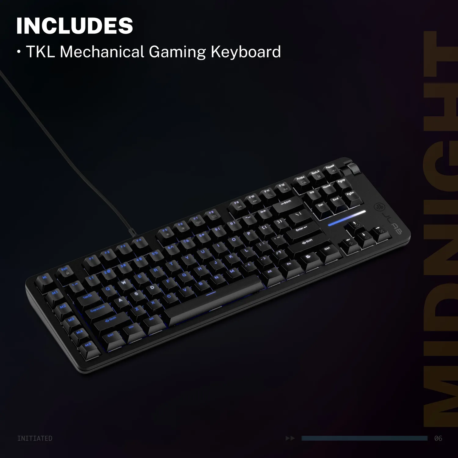 JLab Midnight TKL clavier gaming mécanique noir