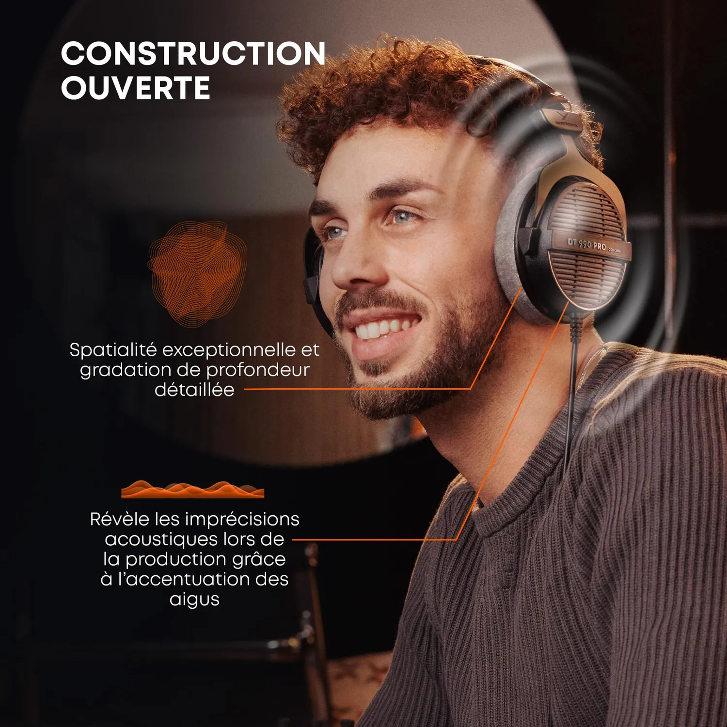 beyerdynamic DT 990 Pro casque studio 250 ohms noir ouvert