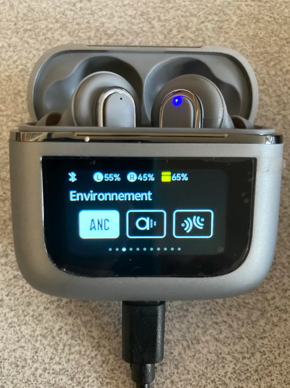 Soundswealth écouteurs Bluetooth 5.4 gris ANC 24h