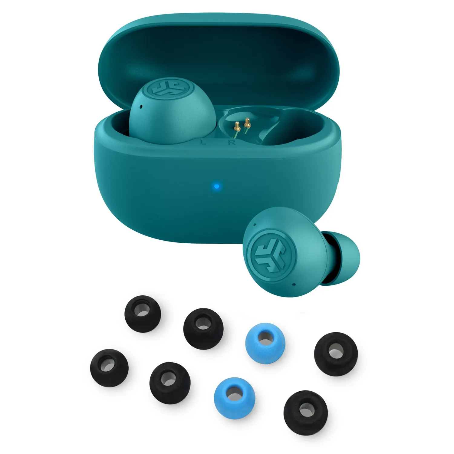JLab Go Pop ANC écouteurs bluetooth teal mousse 24h