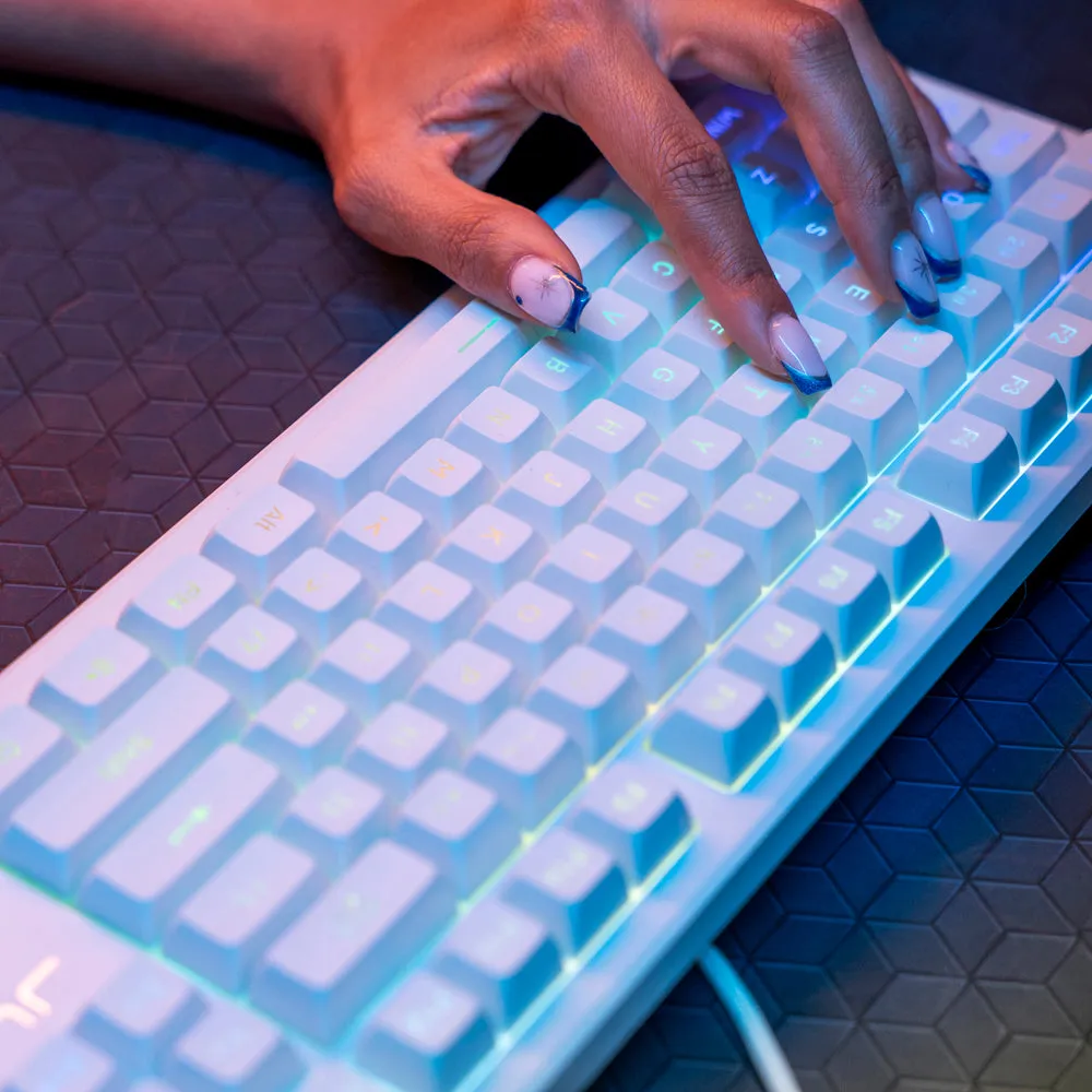 JLab Nightfall clavier gaming filaire blanc 104 touches