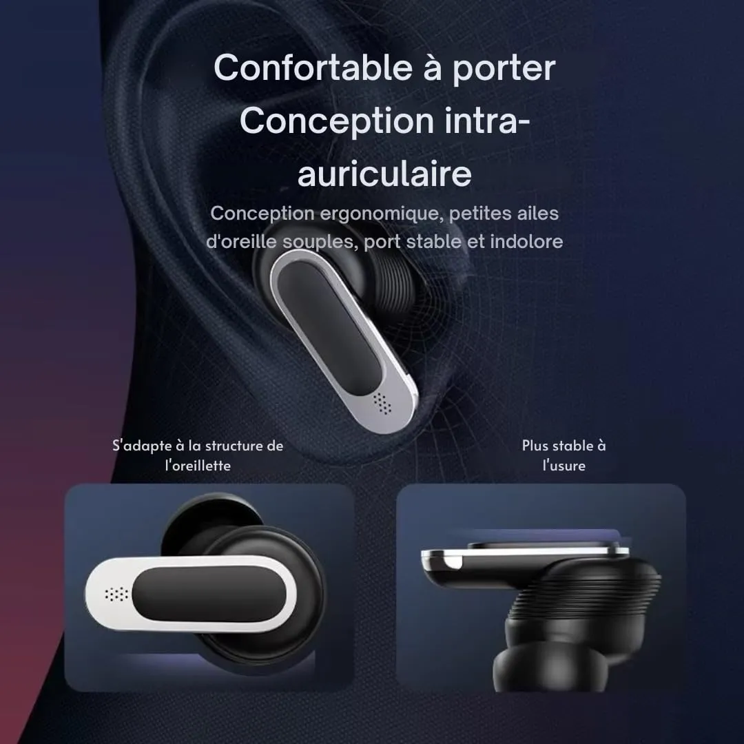 Soundswealth écouteurs Bluetooth 5.4 gris ANC 24h