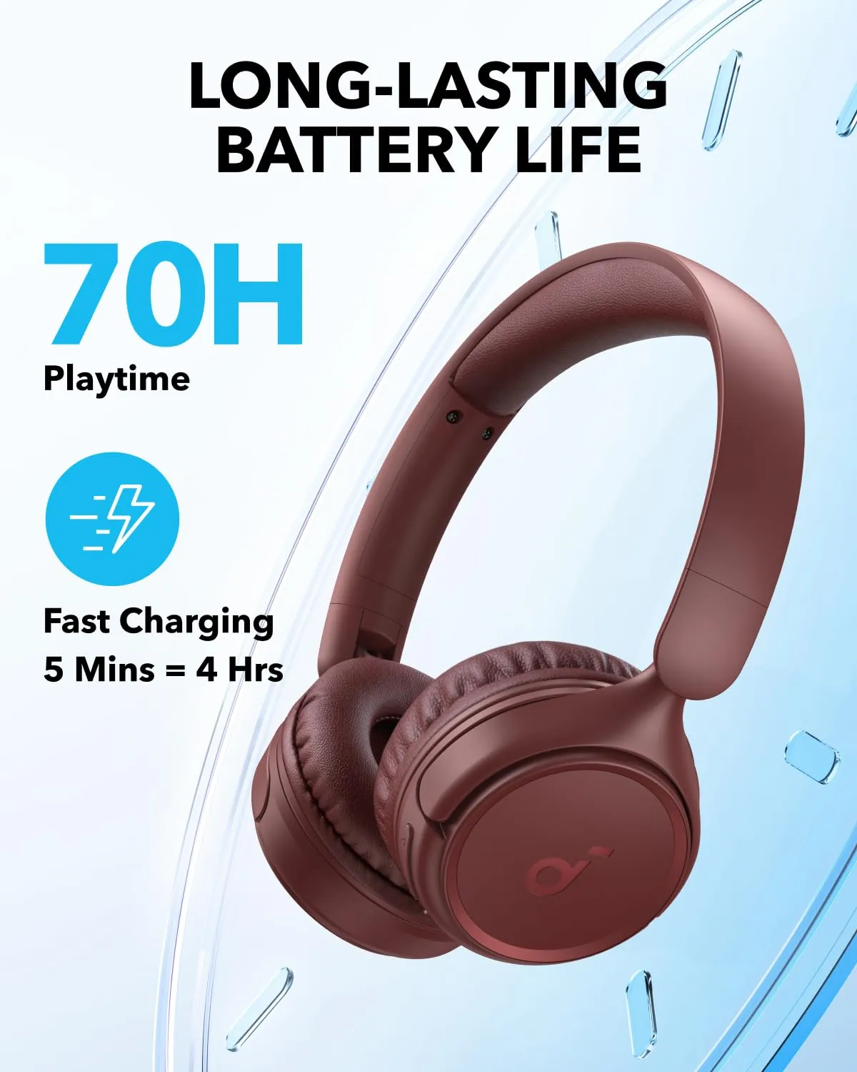 Soundcore H30i casque bluetooth rouge 70h