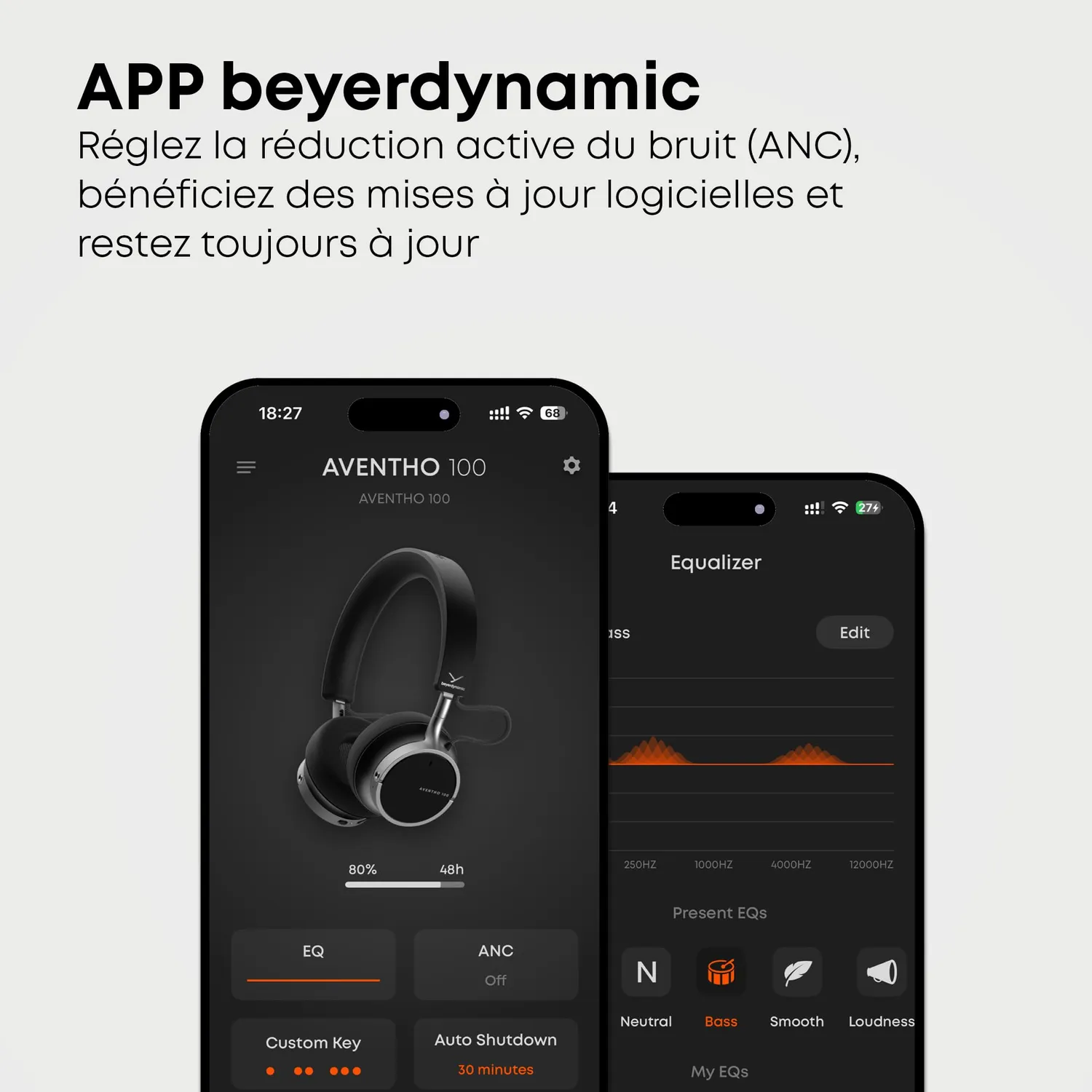 beyerdynamic Aventho 100 casque Bluetooth marron ANC 60h