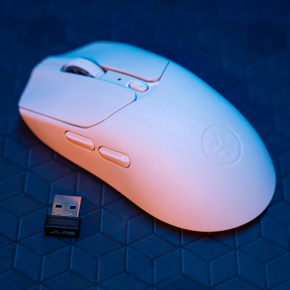 JLab Nightfall souris gaming blanche 55g 12000 DPI