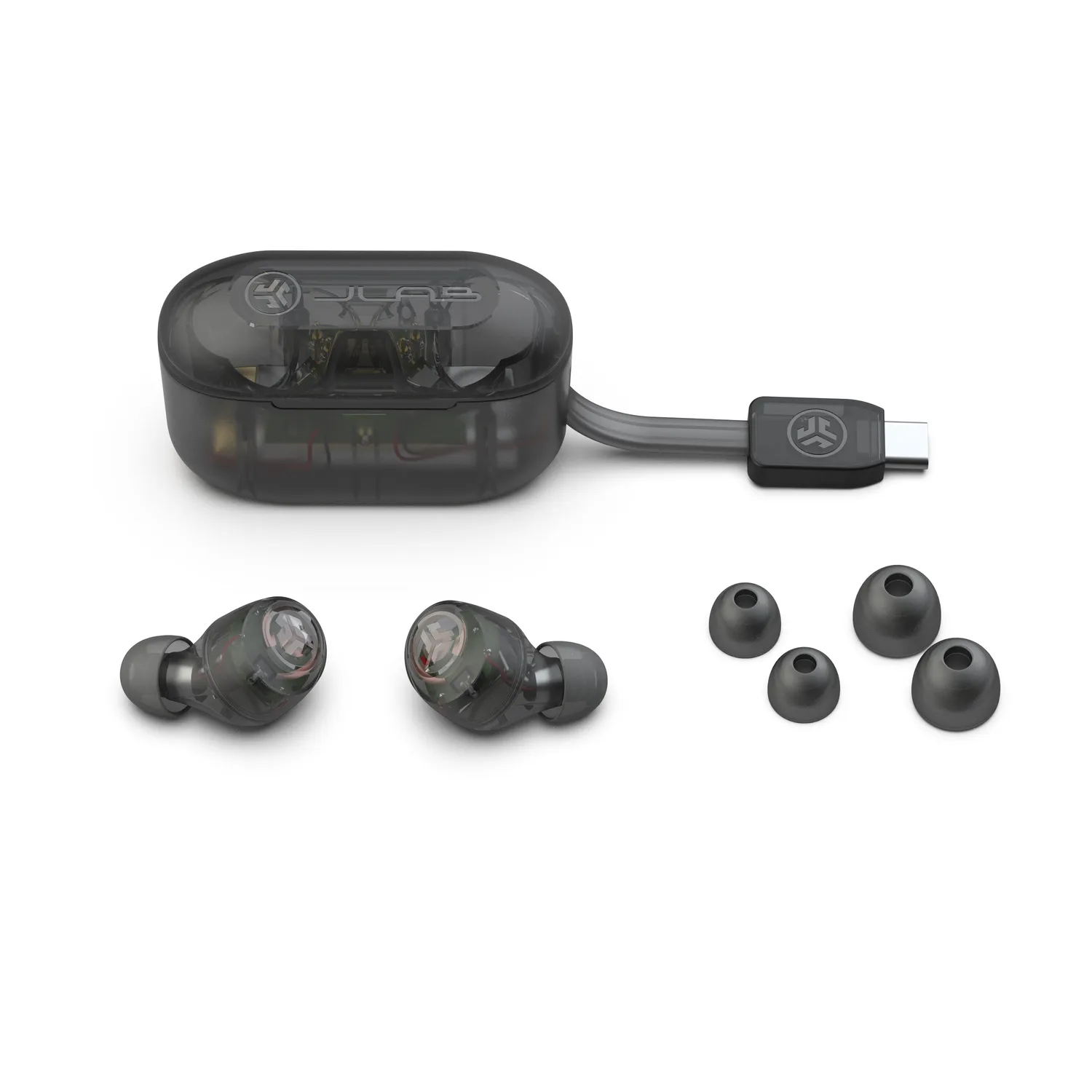 JLab GO Pop+ écouteurs bluetooth transparent 35h IPX4