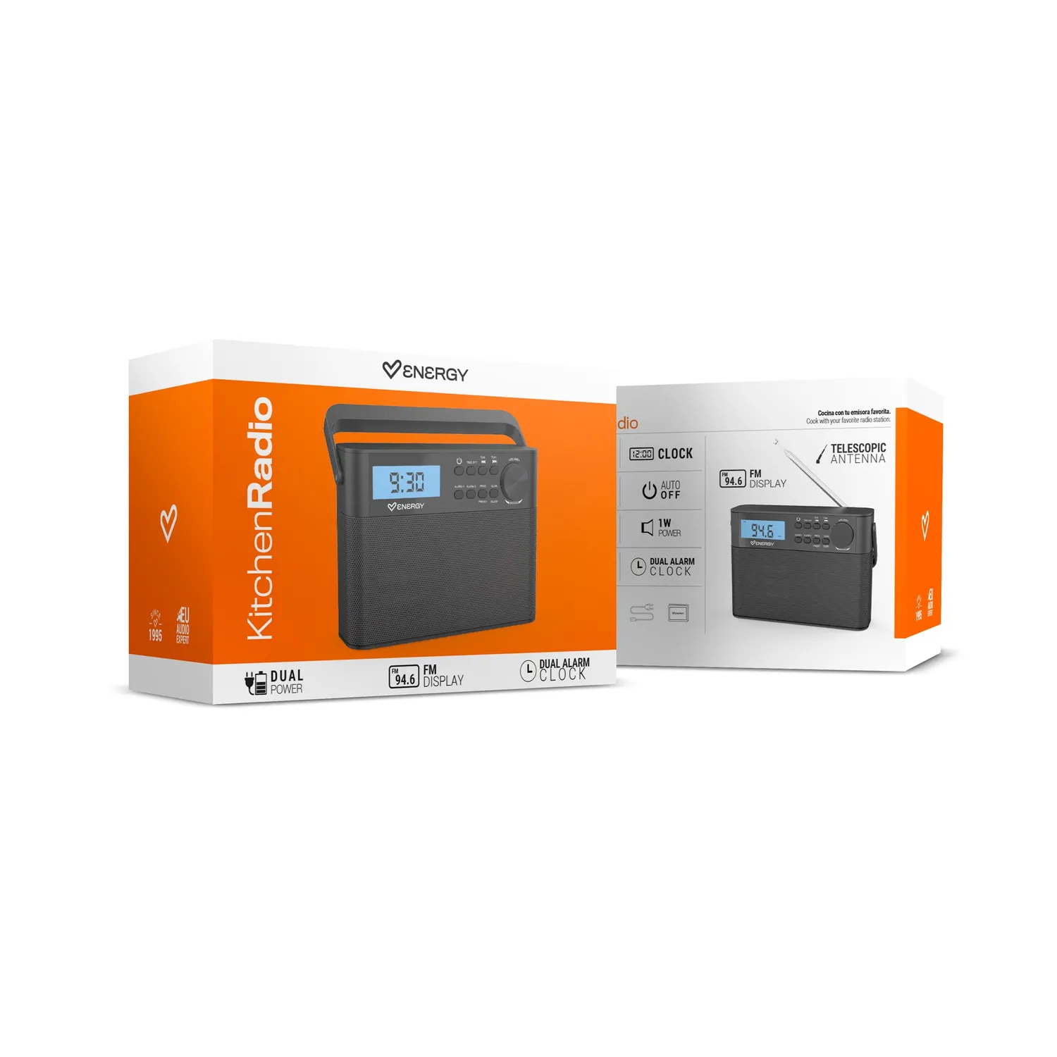 Energy Sistem Kitchen Radio FM Dark 1 W piles
