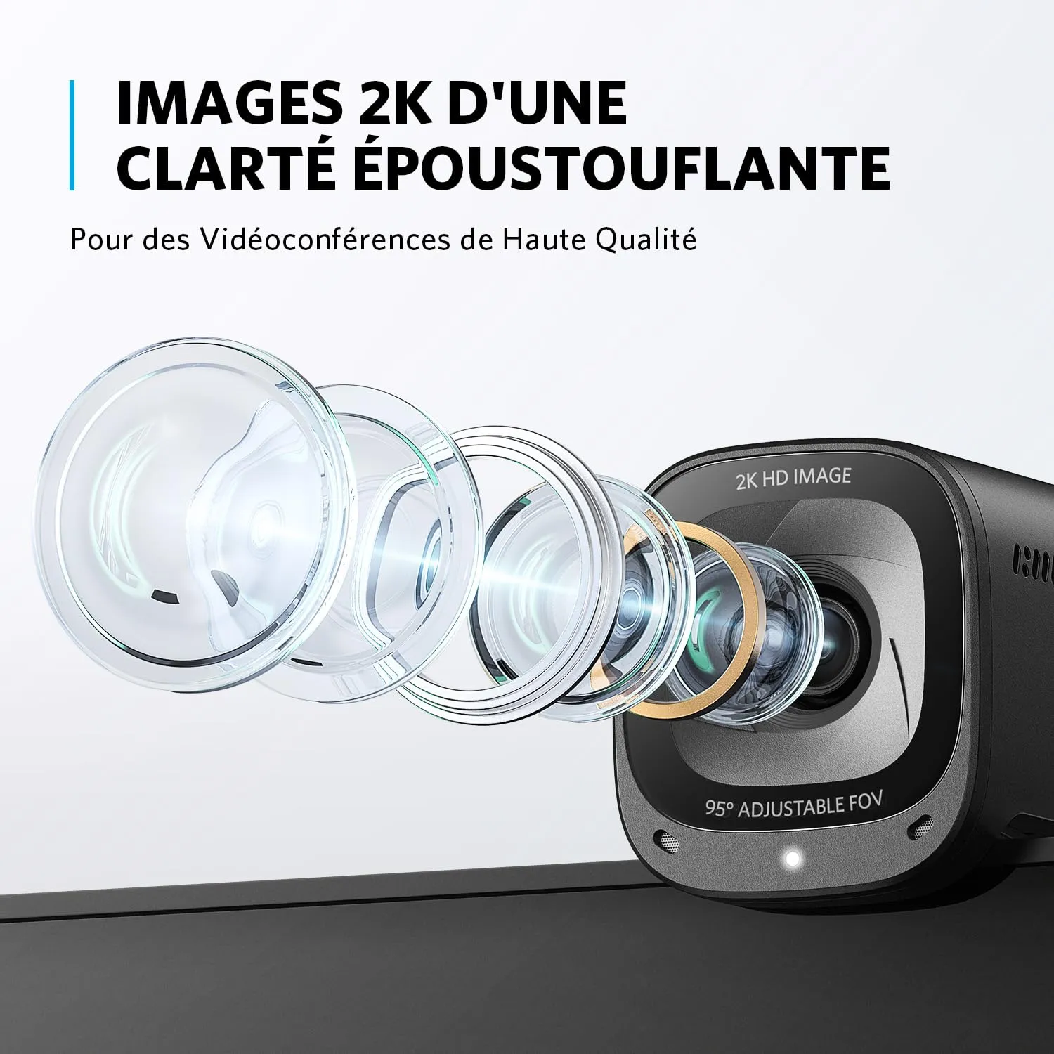 Anker PowerConf C200 webcam USB 2K micro IA