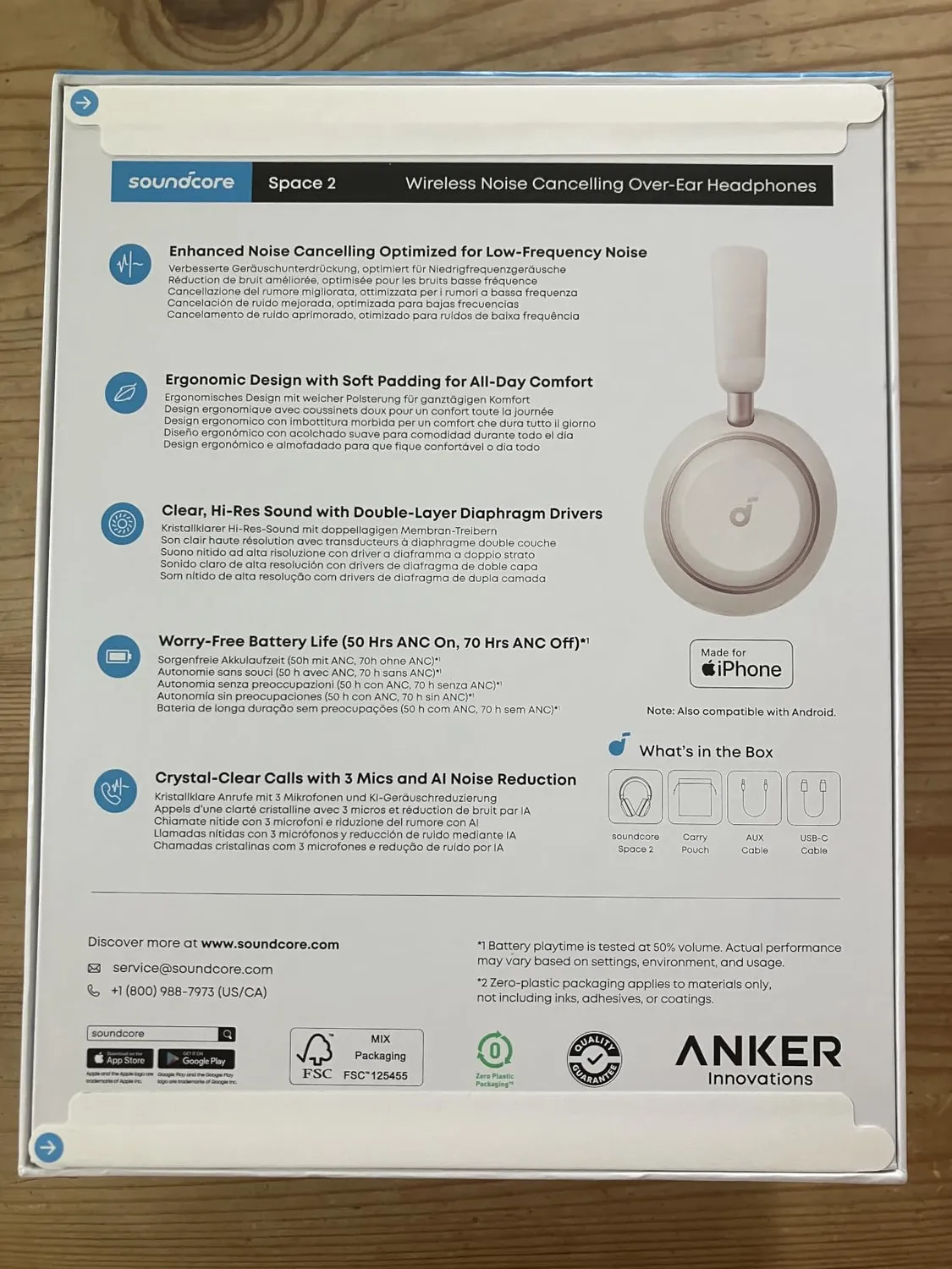 Soundcore Space 2 casque Bluetooth Vert réduction bruit 70h