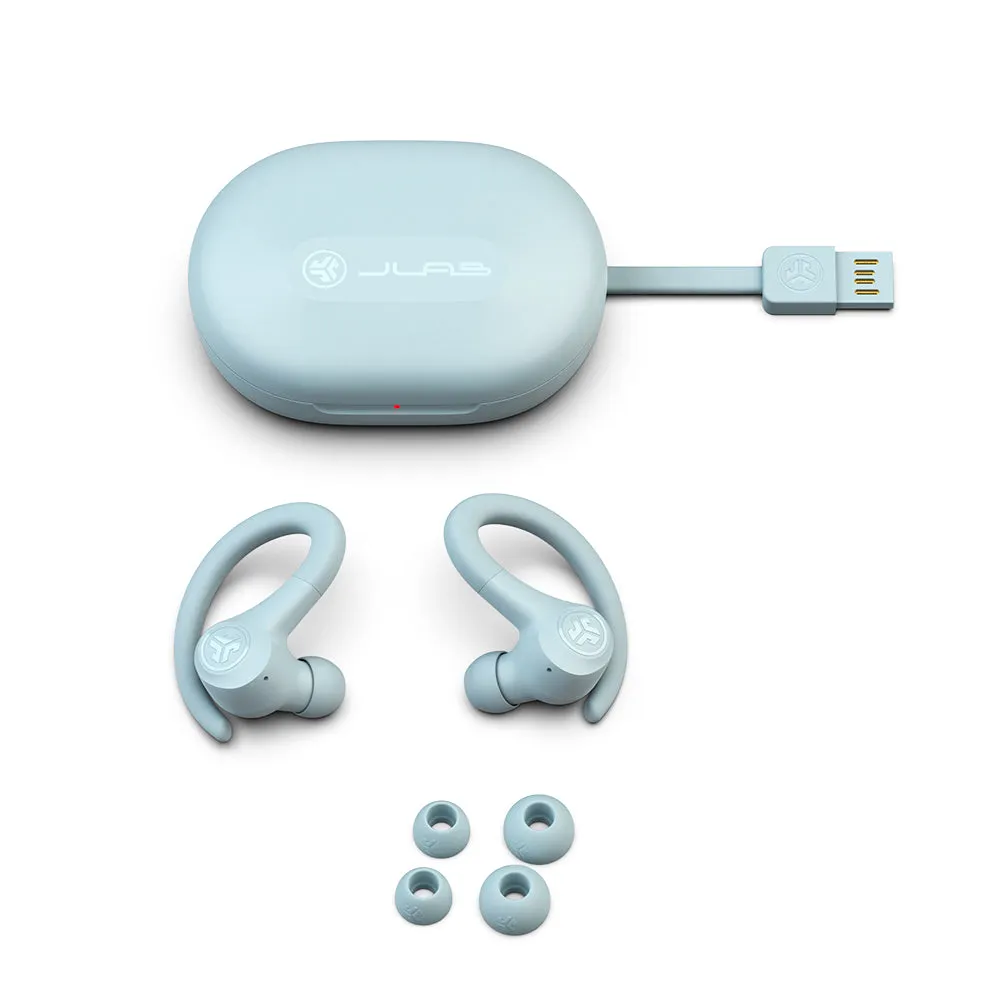 JLab GO Air Sport ecouteurs bluetooth bleu clair IP55