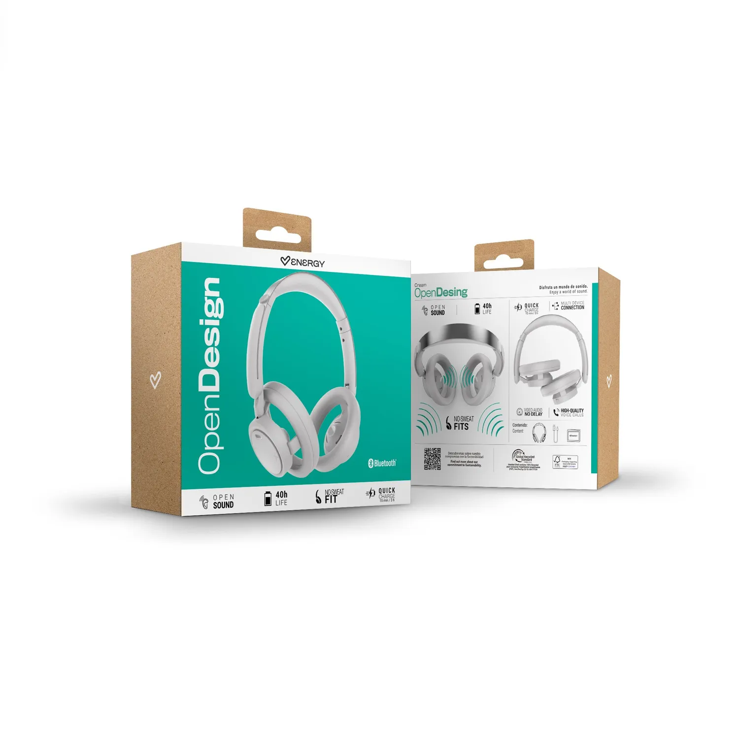 Energy Sistem OpenDesign casque Bluetooth Cream 40h