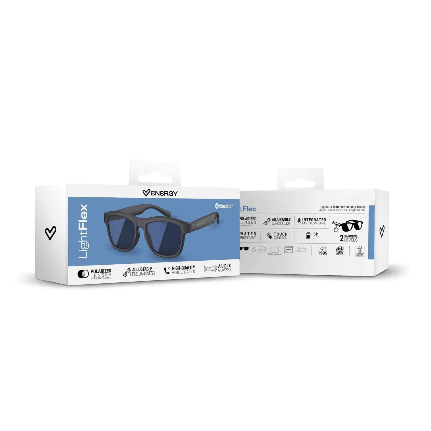 Energy Sistem LightFlex lunettes audio noires polarisées Bluetooth