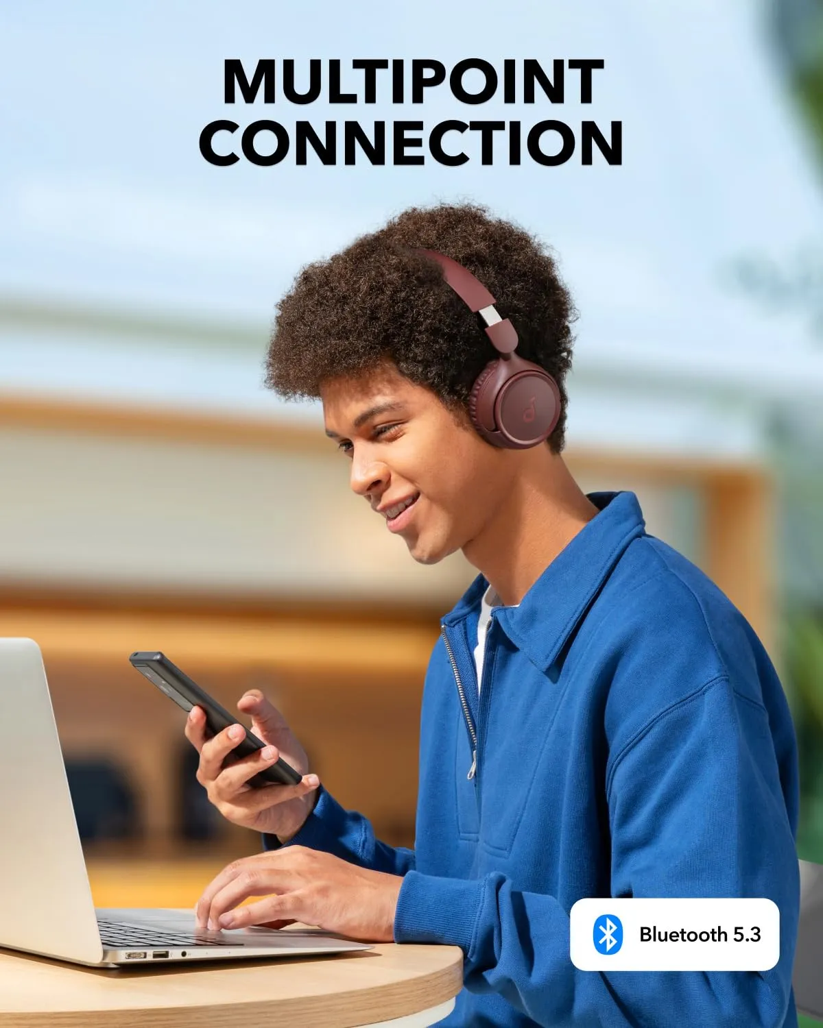 Soundcore H30i casque bluetooth rouge 70h
