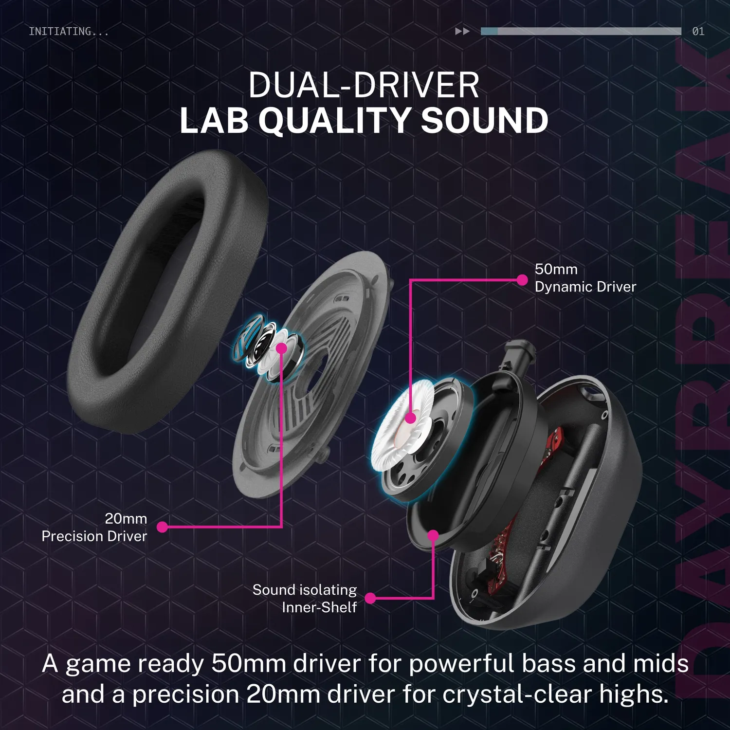 JLab Daybreak casque gaming noir sans fil double driver
