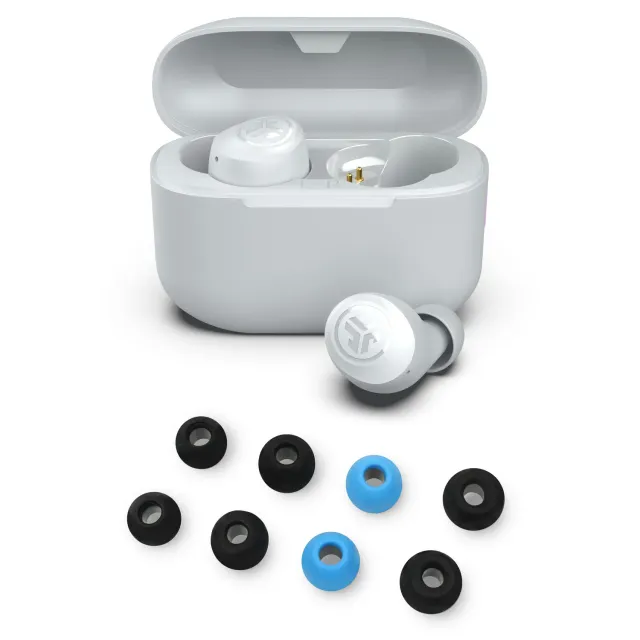JLab Go Pop+ écouteurs bluetooth blanc 35h + embouts foam