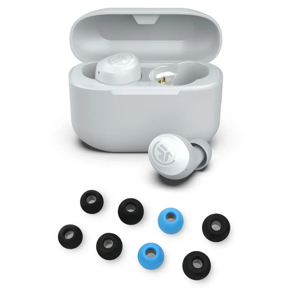 JLab Go Pop+ écouteurs bluetooth blanc 35h + embouts foam