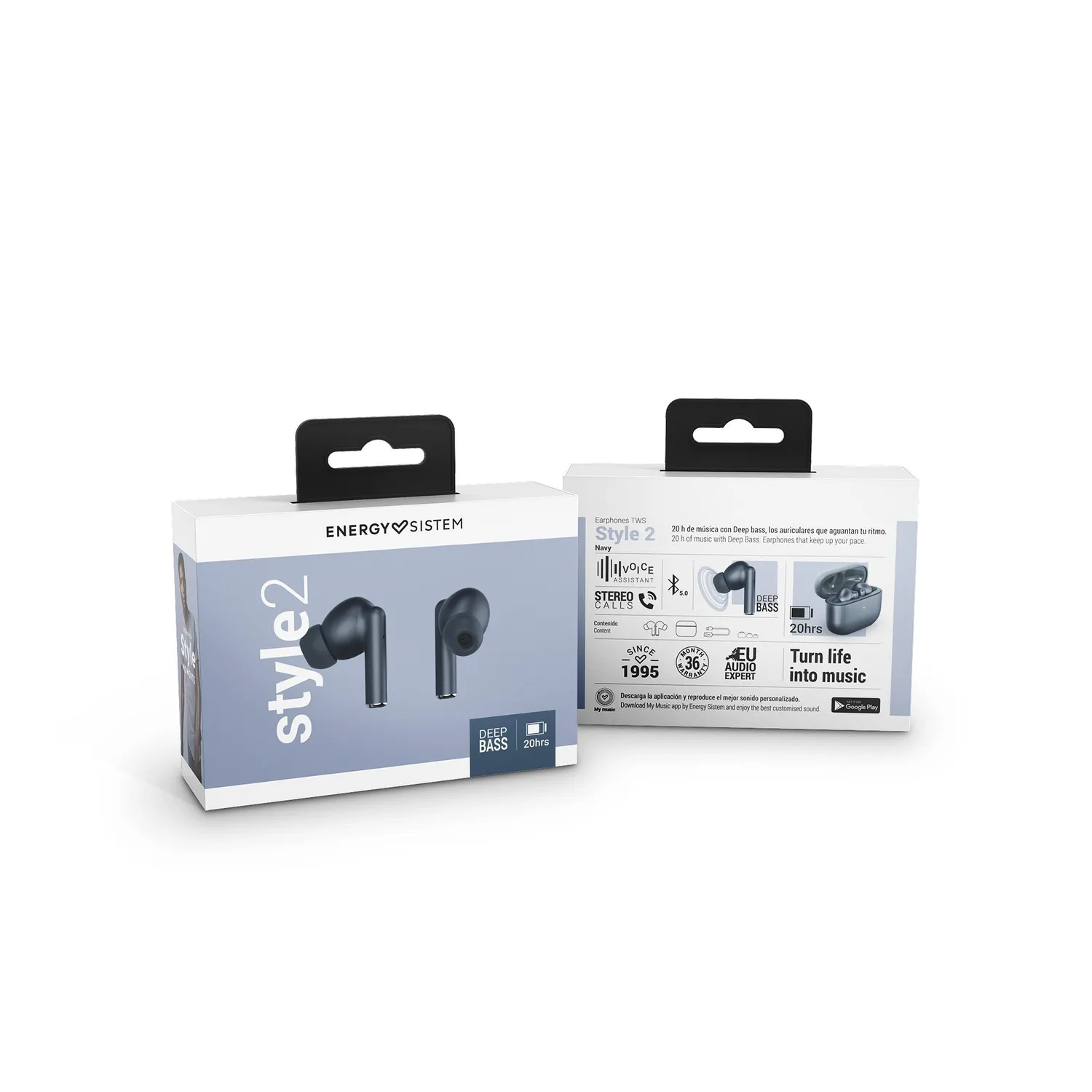 Energy Sistem Style 2 Écouteurs True Wireless Navy Bass
