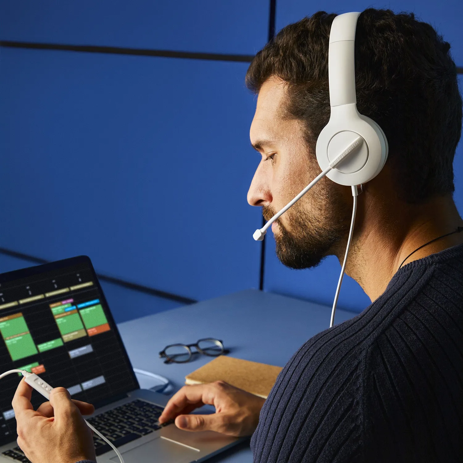 Energy Sistem Office 3 casque micro noir jack USB visio