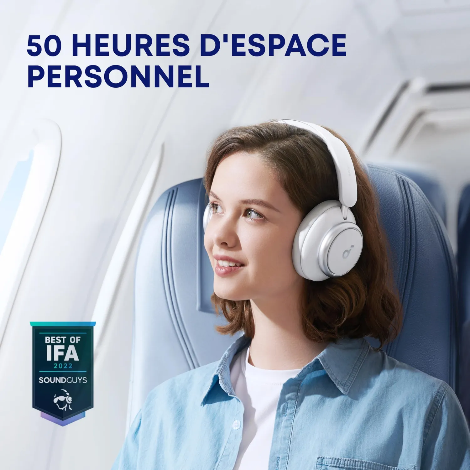 Soundcore Space Q45 casque blanc réduction de bruit