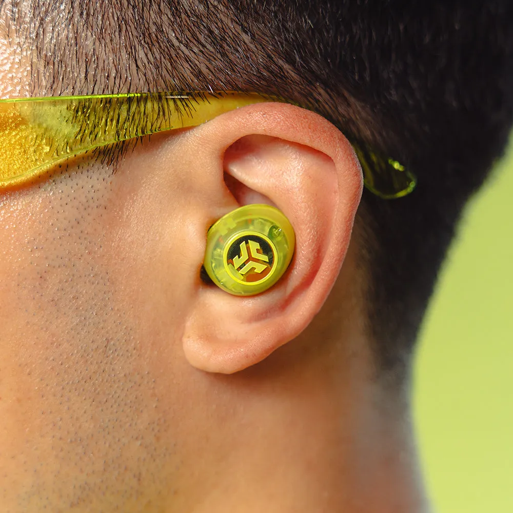 JLab Go Pop ANC écouteurs vert néon transparent