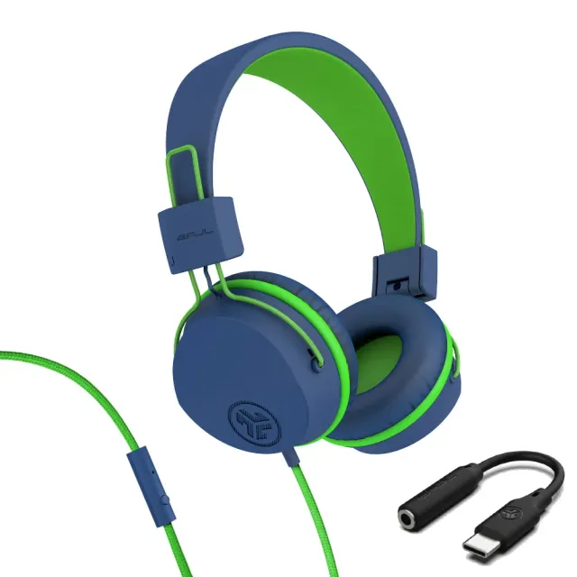 JLab JBuddies Studio casque enfant bleu vert USB-C