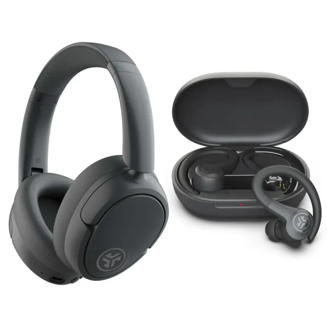 JLab JBuds Lux casque graphite + Go Sport+ lot 2en1