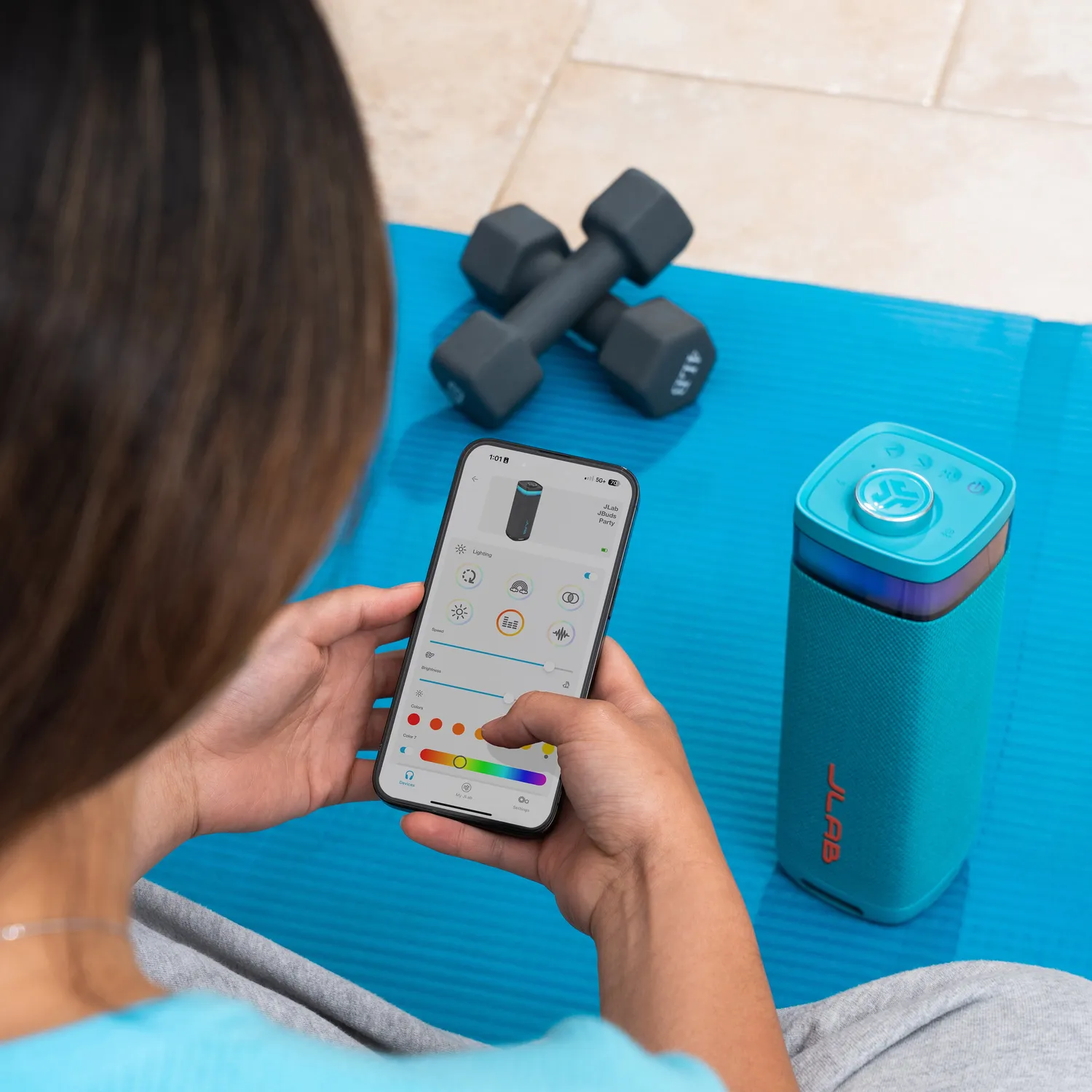 JLab JBuds Party enceinte Bluetooth cyan 30W