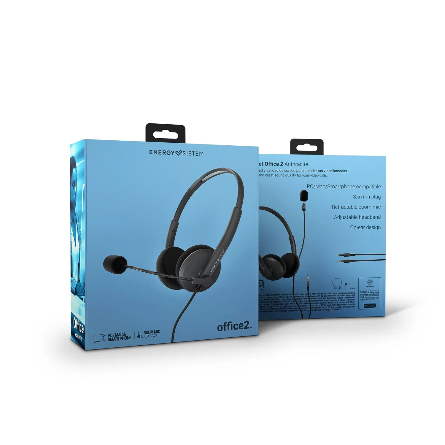 Energy Sistem Headset Office 2 casque micro jack noir