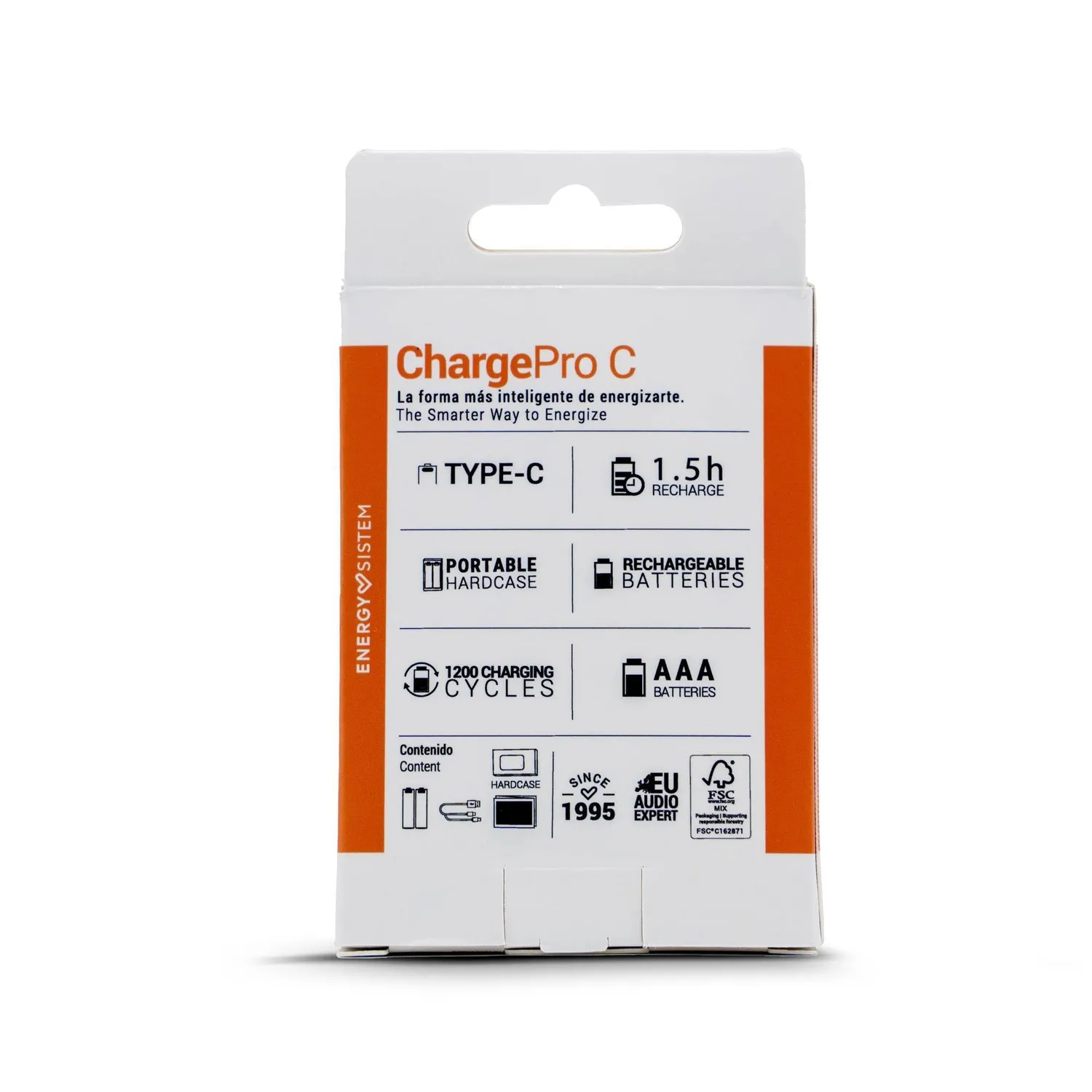 Energy Sistem Charge Pro C piles AAA rechargeables blanc x2