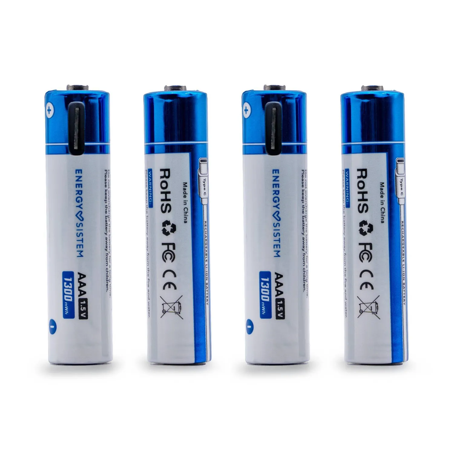 Energy Sistem Charge Pro C piles AAA rechargeables blanc x2
