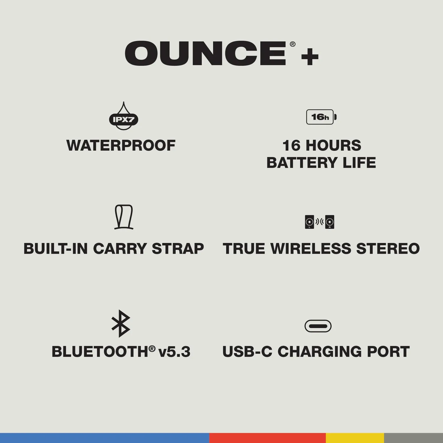 Skullcandy Ounce+ enceinte Bluetooth noire stéréo