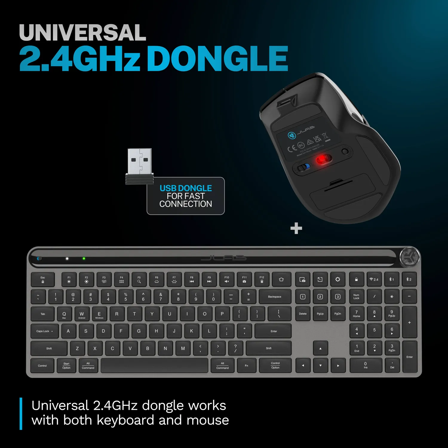 JLab Epic bundle clavier souris sans fil 3 appareils
