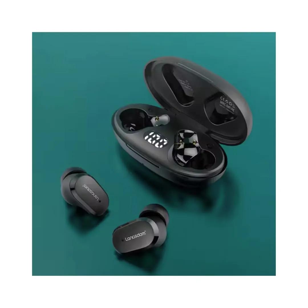 Soundswealth mini écouteurs bluetooth 5.1 noir LED 18h