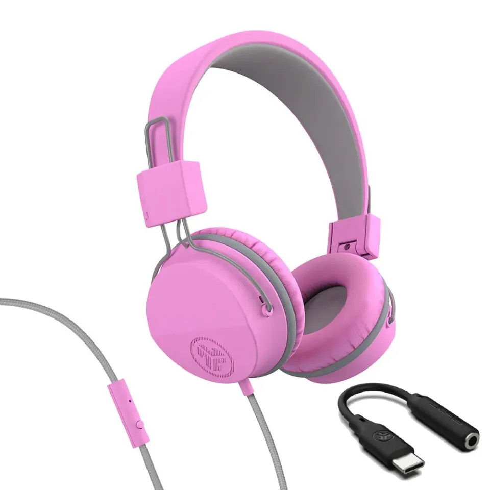 JLab JBuddies Studio casque enfant filaire rose USB-C