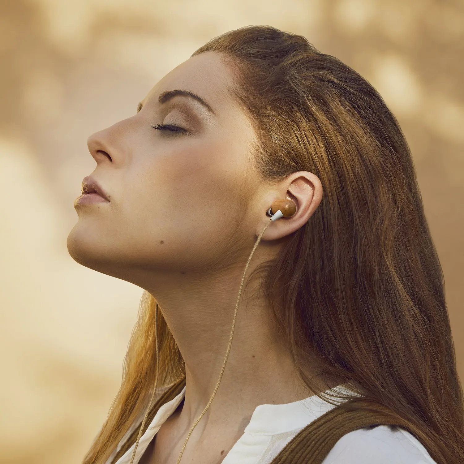 Energy Sistem Earphones Eco Cherry écouteurs bois caramel