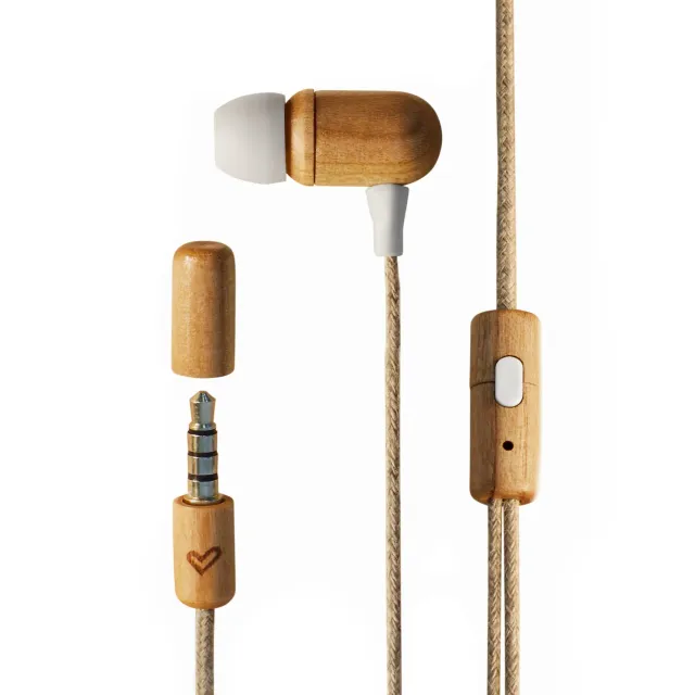 Energy Sistem Earphones Eco Cherry écouteurs bois caramel