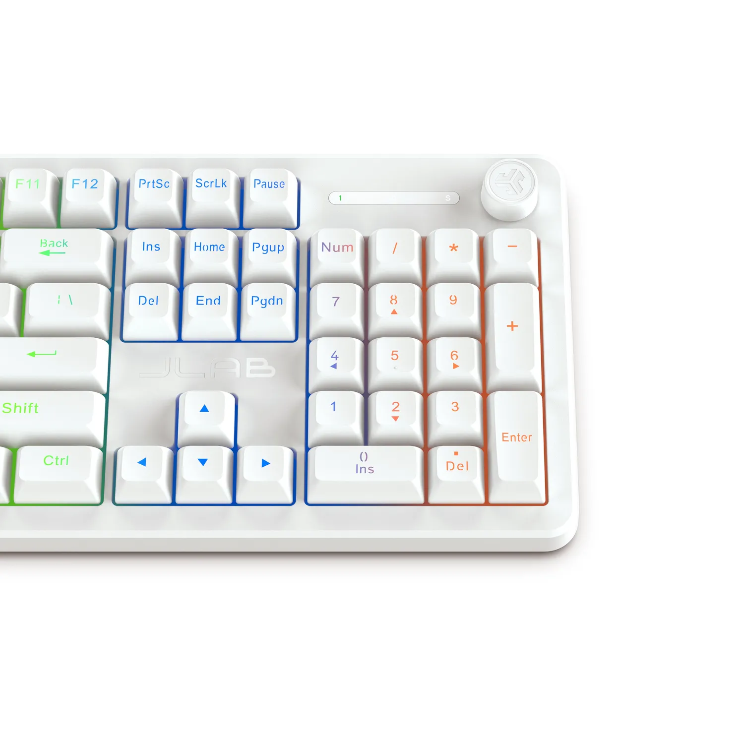 JLab Nightfall clavier gaming filaire blanc 104 touches