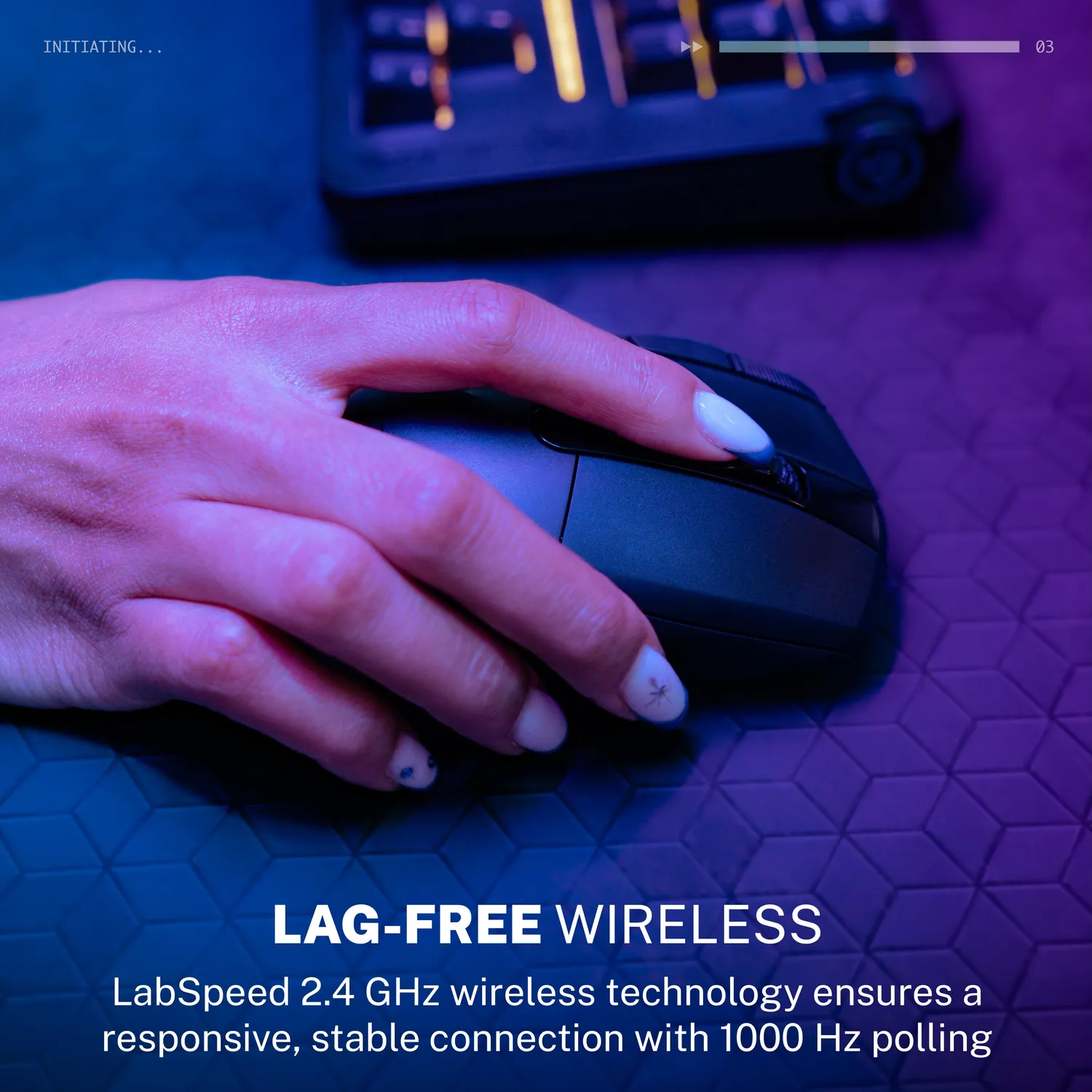 JLab Midnight souris gaming sans fil noire 16000 DPI