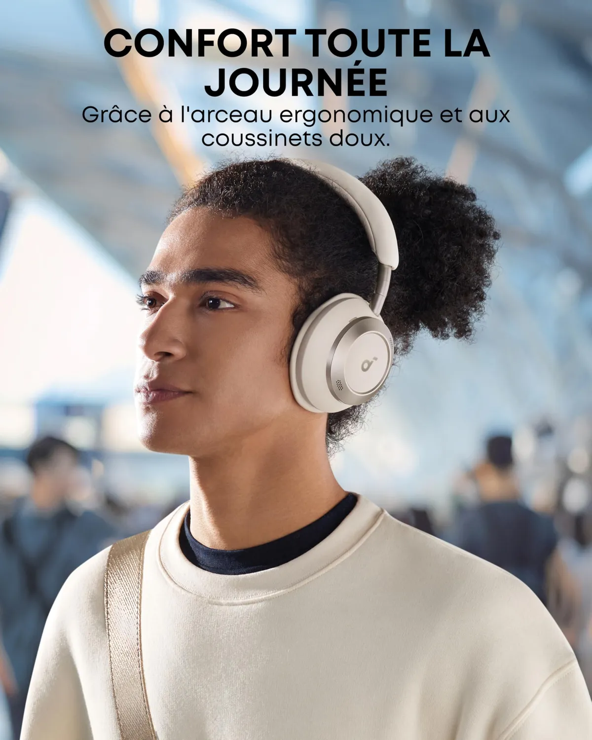 soundcore Space One Pro casque bluetooth blanc crème 60h