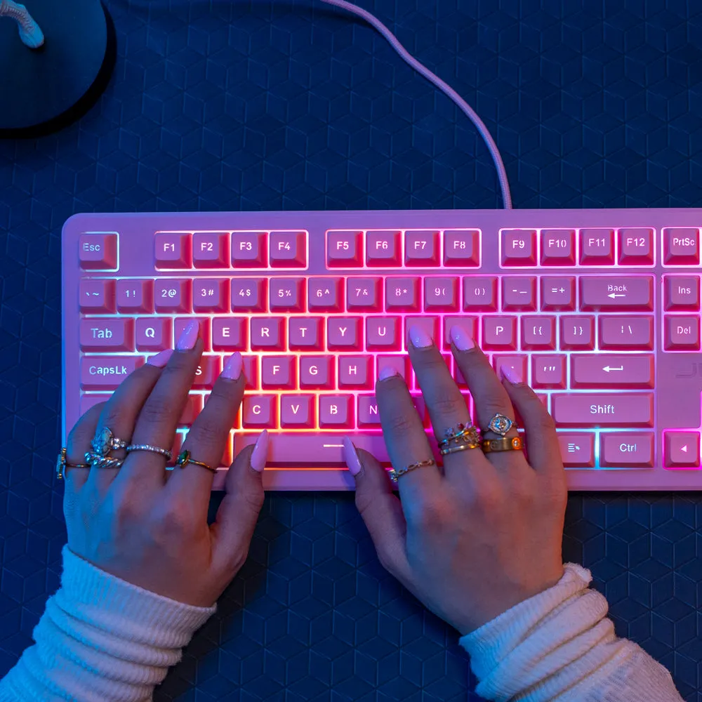 JLab Nightfall clavier gaming filaire rose 100%