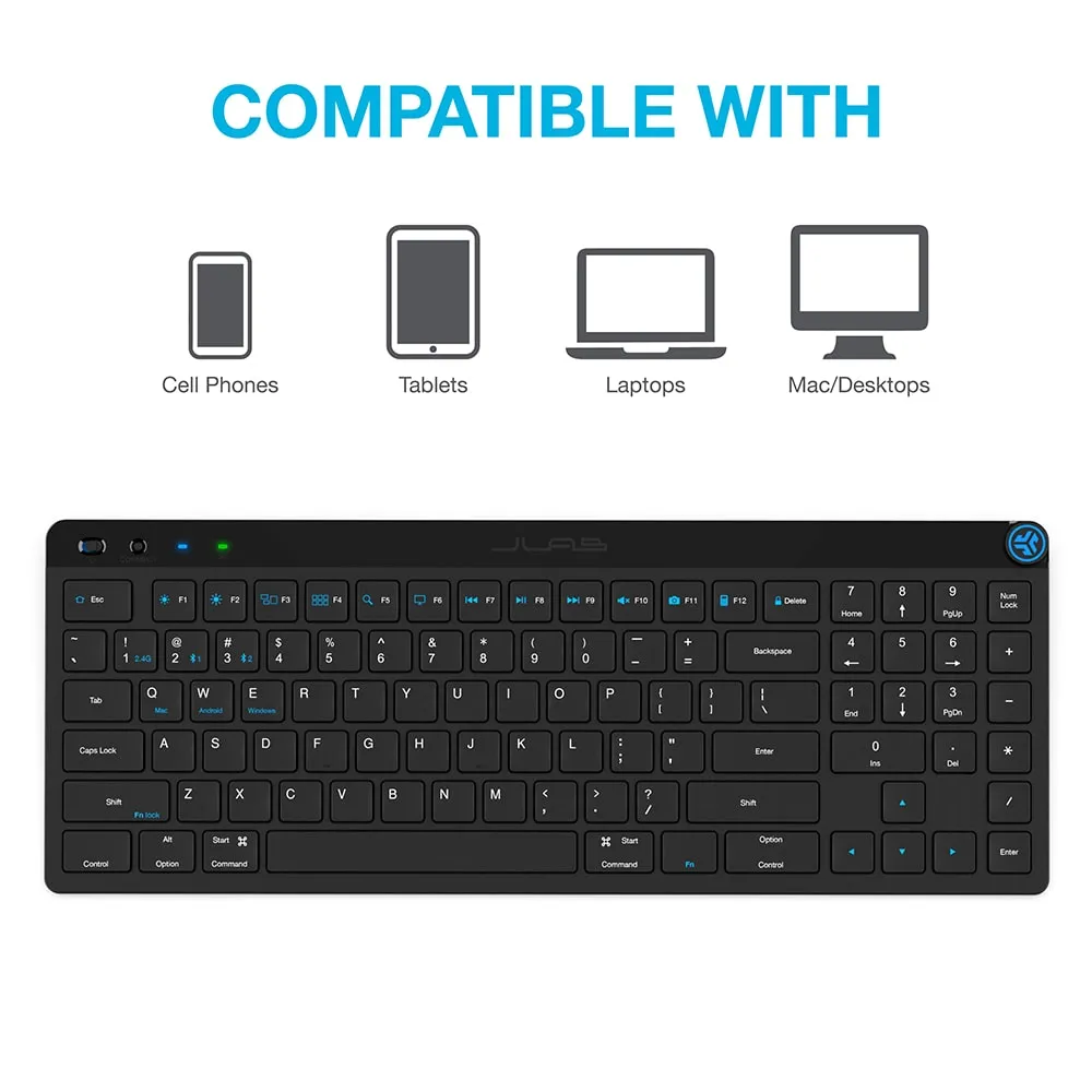 JLab JBuds clavier sans fil noir 95 touches multimédia