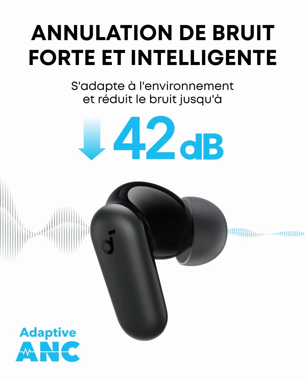 Soundcore P30i écouteurs Bluetooth ANC noir 45H