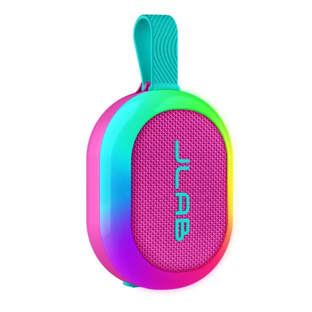 JLab Pop Party enceinte bluetooth rose lumière RGB