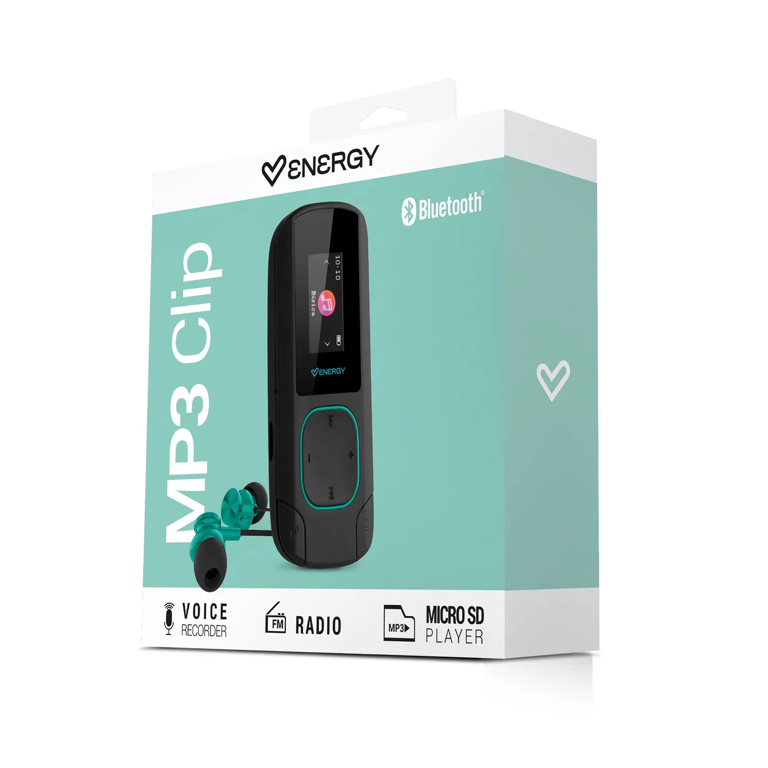 Energy Sistem MP3 Clip lecteur MP3 corail Bluetooth microSD