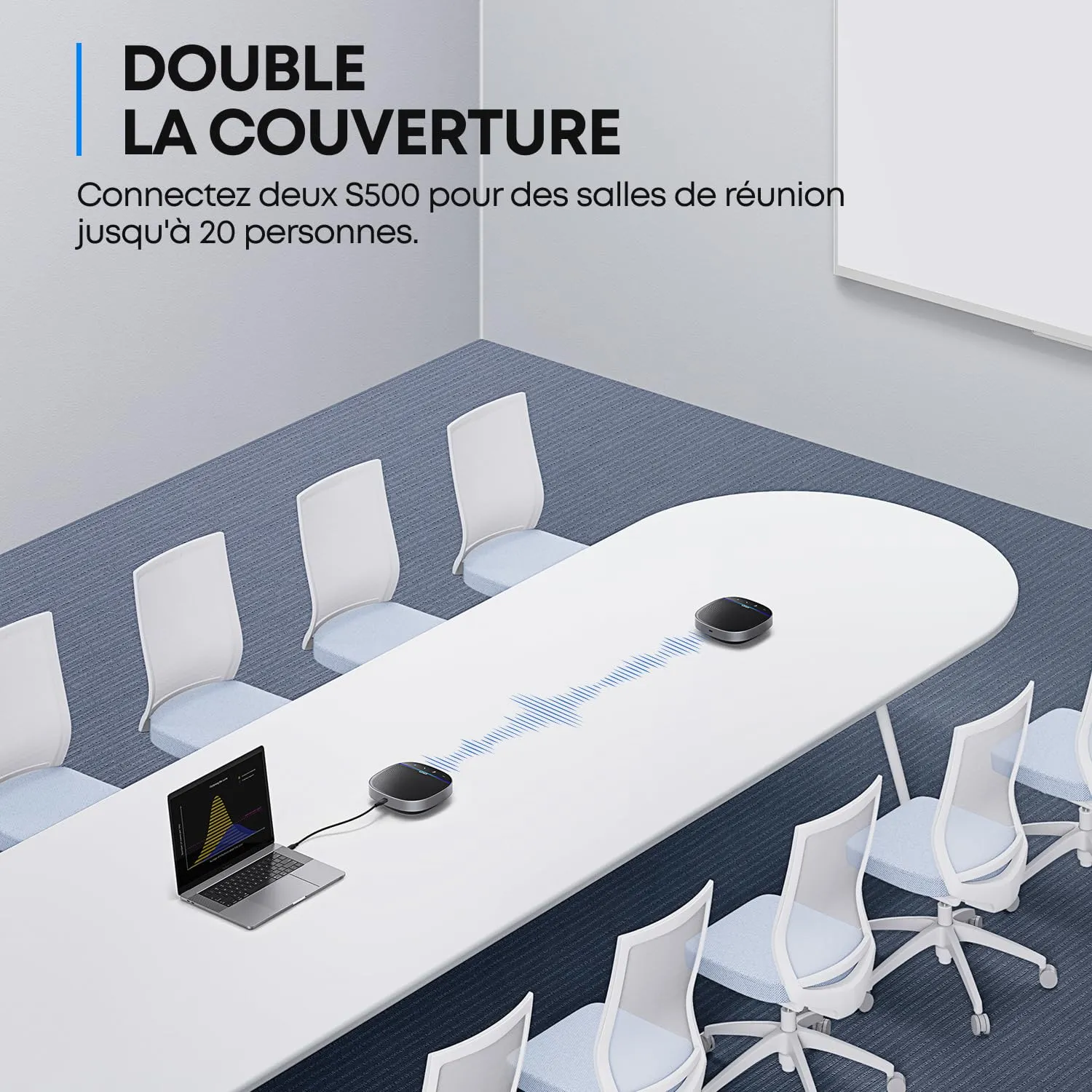 Soundcore PowerConf S500 enceinte conférence Noire Zoom 12 pers