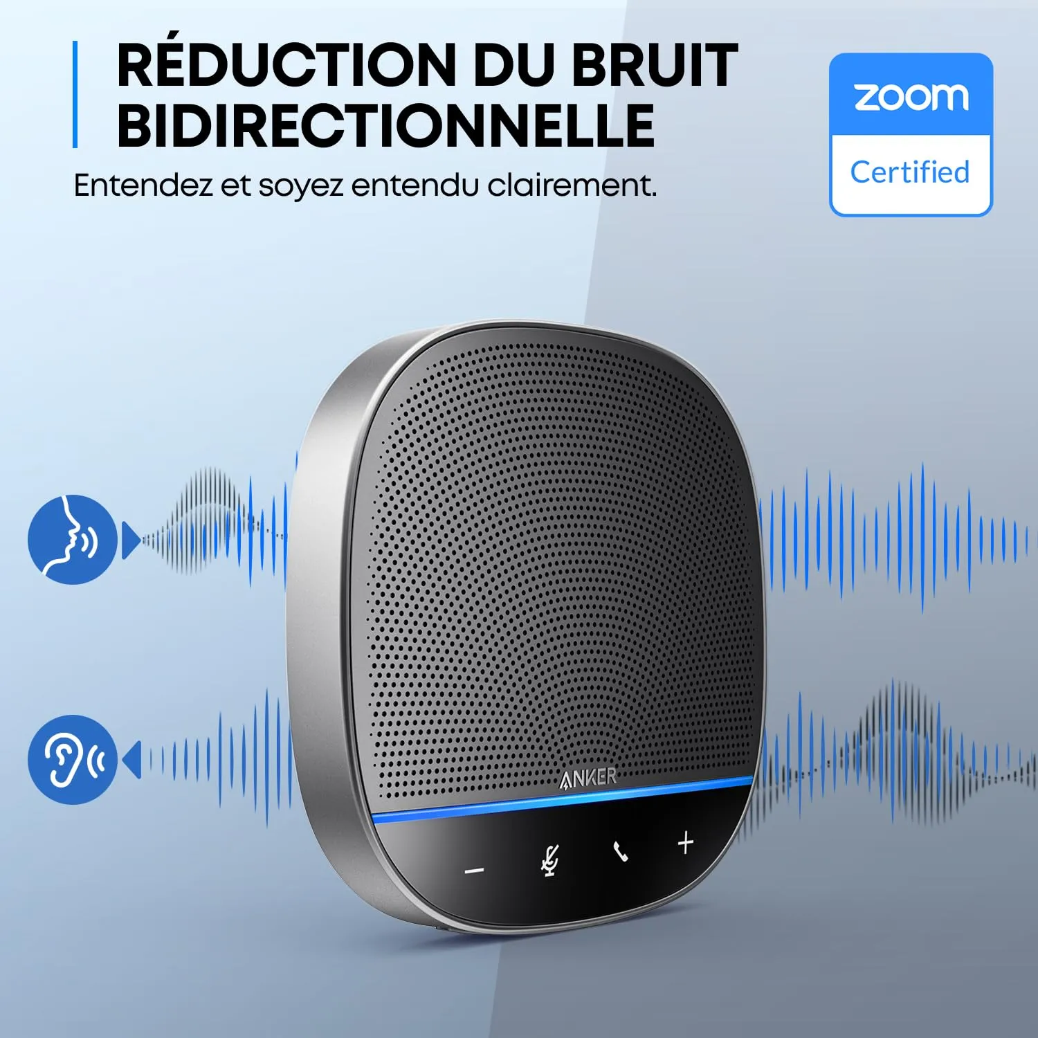 Soundcore PowerConf S500 enceinte conférence Noire Zoom 12 pers