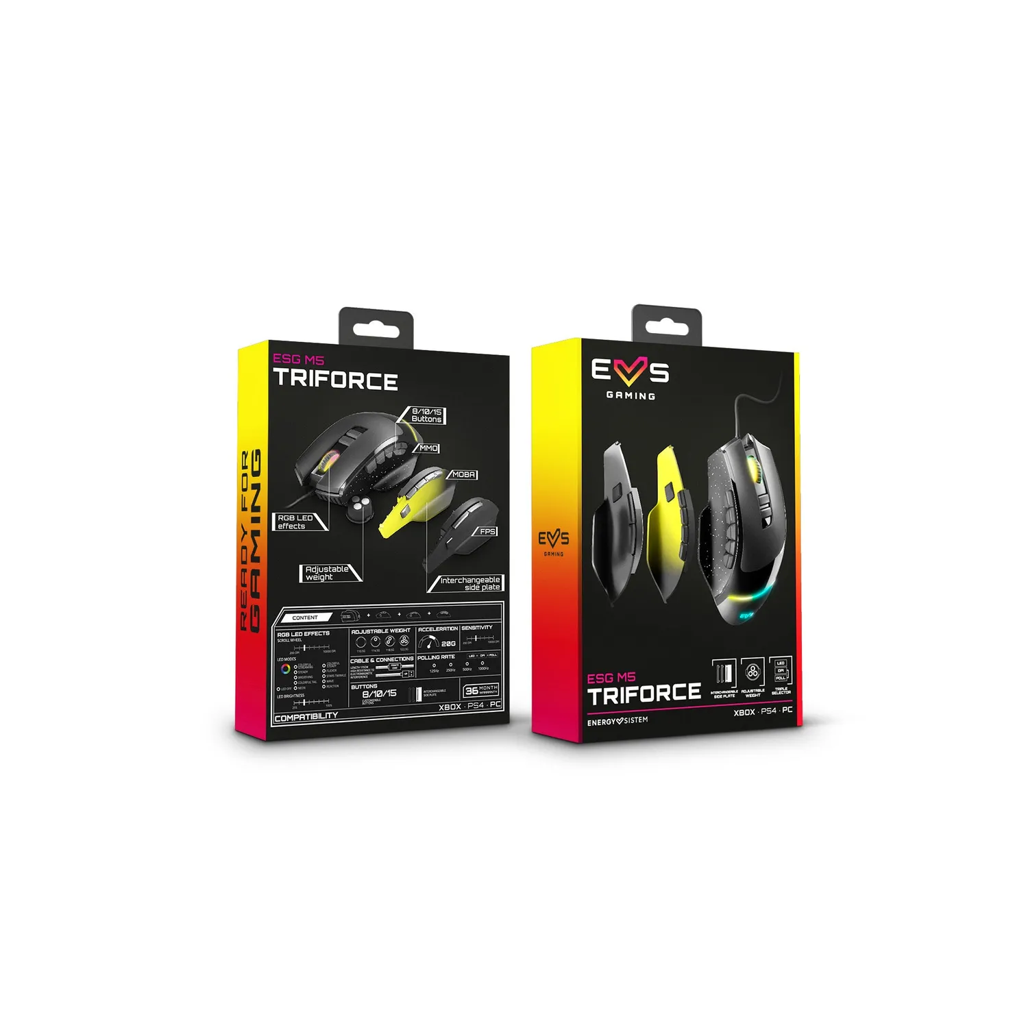 Energy Sistem ESG M5 Triforce souris gaming filaire RGB 15 boutons