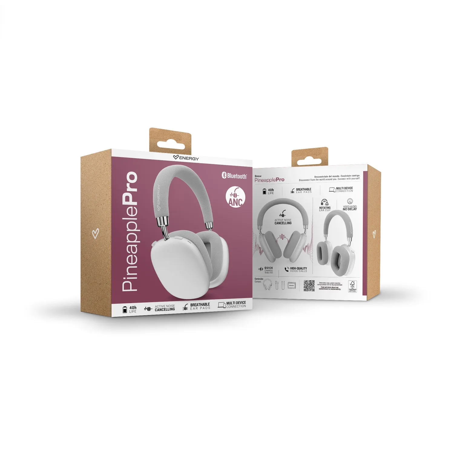 Energy Sistem Pineapple Pro casque Bluetooth Snow ANC
